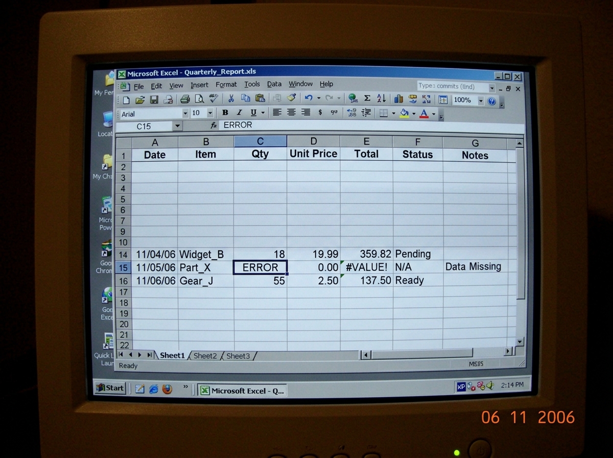 a screenshot of a generic Excel spreadsheet with a cell highlighted that says 'ERROR', posted by LurkingObserver42
